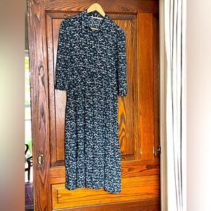 A-line floral midi shirt dress